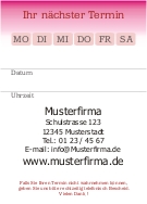 Terminzettel mit Eindruck