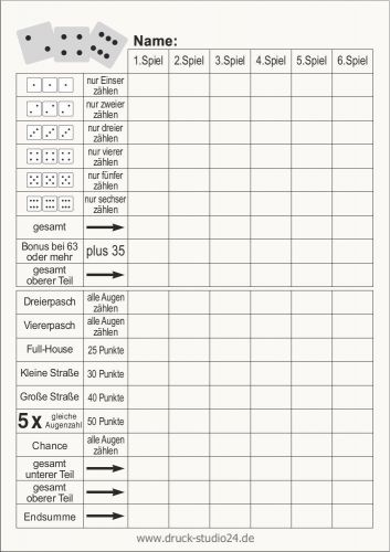 10 x Spieleblöcke Würfelblock Knobelblöcke DIN A6 Recyclingpapier SW