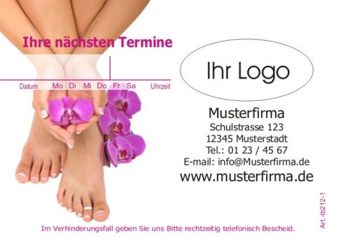 Terminblock tbed212 Fusspflege